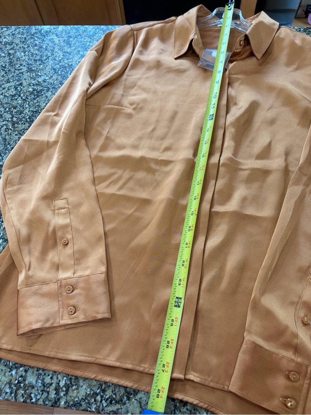 Express Portofino | Super Soft Button-Front Blouse in Rust - Picture 7 of 8